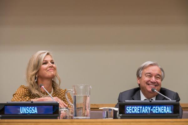 UNSGSA Queen Máxima and the Secretary-General at the 74th UNGA.