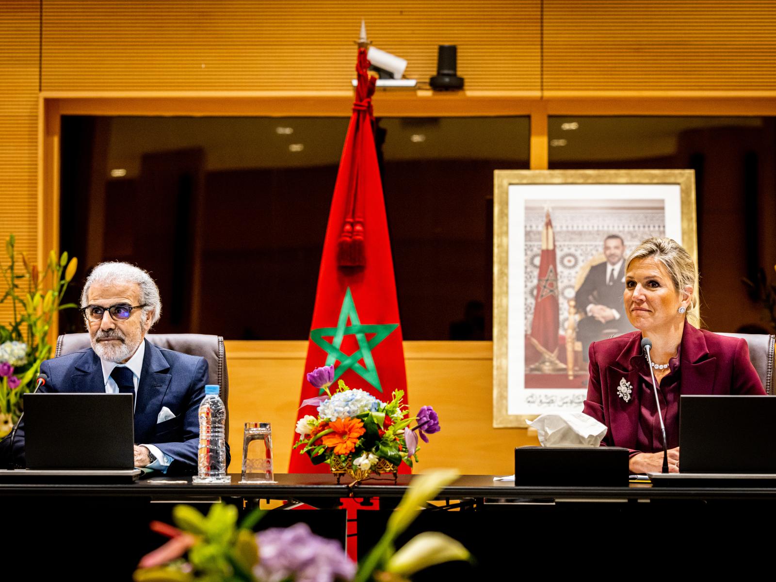 Queen Máxima and Bank Al-Maghrib Governor Abdellatif Jouahri