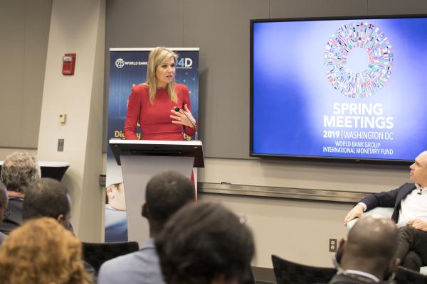 The Special Advocate delivers her closing speech at the ID4D's digital identity event during the World Bank/IMF Spring Meetings.