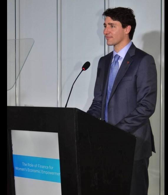 Canadian Prime Minister Justin Trudeau delivered remarks at the event.